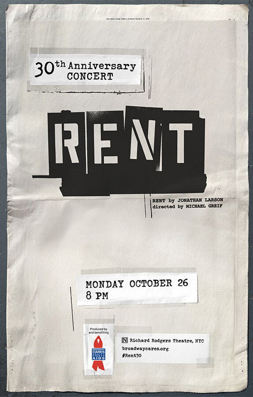 Rent, the 30th Anniversary Concert Poster