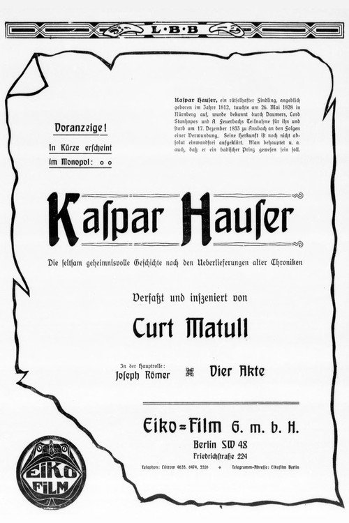 Kaspar Hauser Poster