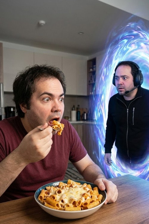 Oğuz Sasi Meets With Oğuz Sasi Who Comes From Other Dimension While Eating Pasta With Cheese's poster