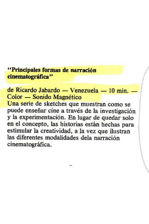 Principales formas de narración cinematográfica