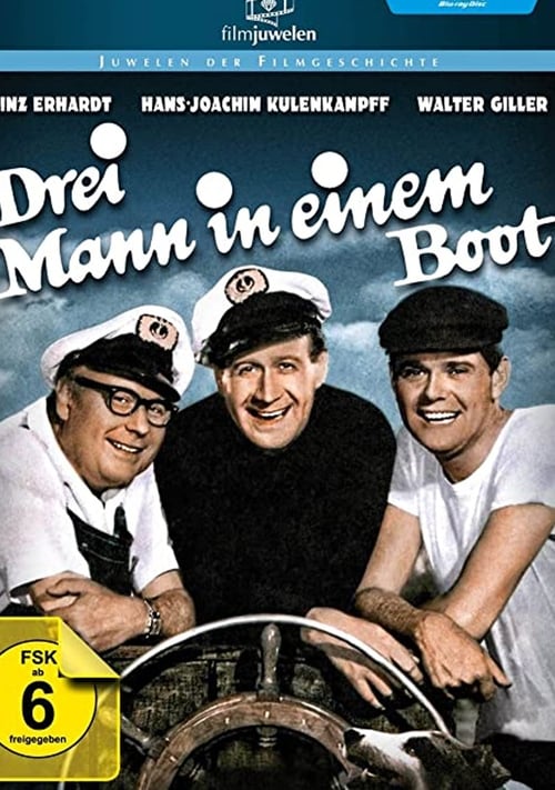Drei Mann in einem Boot poster