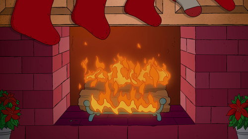 The Simpsons Yule Log