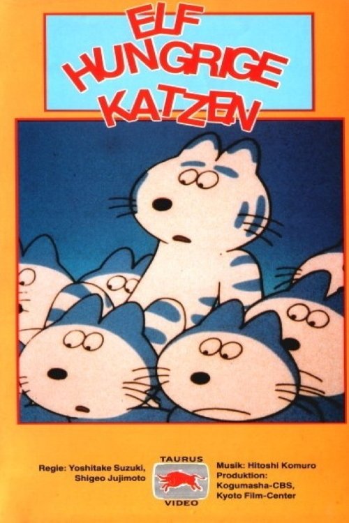 Elf hungrige Katzen