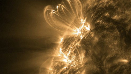 El sol. El infierno en el cielo Backdrop Blur
