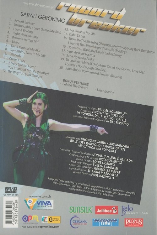 Sarah Geronimo: Record Breaker movie poster player