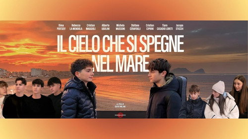 Il cielo che si spegne nel mare Backdrop Blur