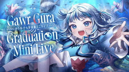 Graduation 3D Mini Live - Gawr Gura Backdrop Blur