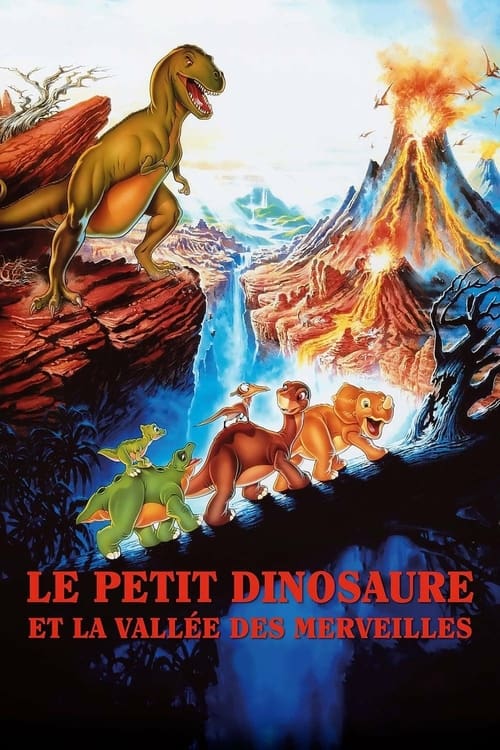 La sècheresse pousse les derniers dinosaures à s'exiler. En route vers la fertile vallée des Merveilles, Petit-Pied, un jeune brontosaure de la famille herbivore des Longs Cous, est séparé de sa famille par l'attaque d'un dinosaure carnivore, un Dent Tranchante, qui tue sa mère. Un violent séisme finit d'isoler Petit-Pied, qui chemine désormais seul. Mais il rencontre bientôt trois dinosaures de son âge, Cera, Petrie et Becky, qui vont l'accompagner dans son périple. Mais pour les quatre jeunes aventuriers, la route est longue et les dangers sont multiples.