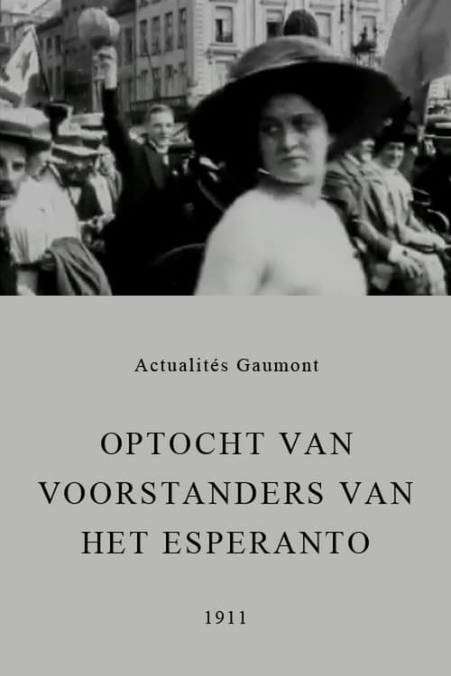 Poster Optocht van voorstanders van het Esperanto 1911