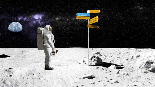 Faszination Weltraum - Reiseführer zum Mond Backdrop Blur
