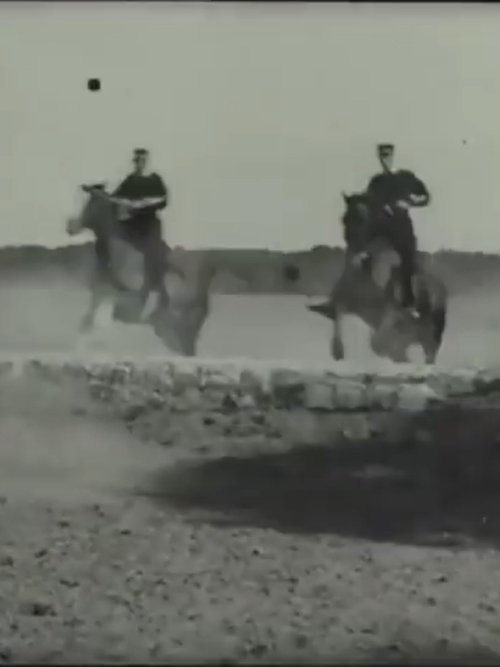 Sauts de barrières par des officiers poster