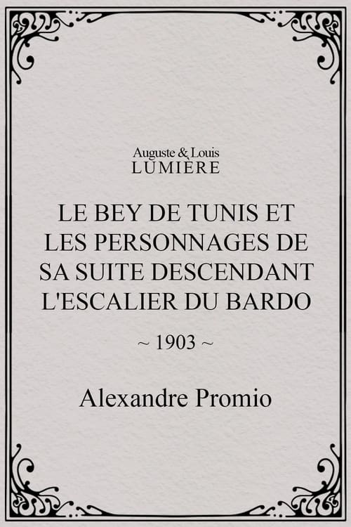 Poster Le Bey de Tunis et les personnages de sa suite descendant l'escalier du Bardo 1903