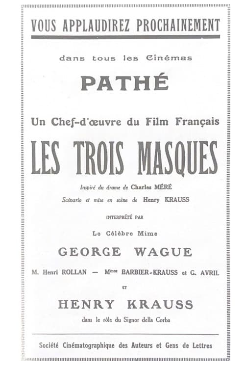 Poster Les Trois masques 1921