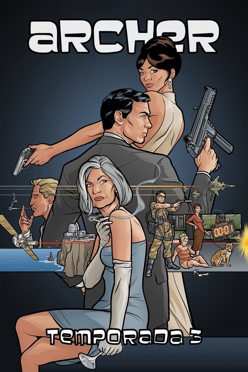 Póster de la temporada 3 de la serie Archer