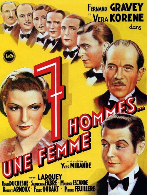 Poster Sept hommes, une femme 1936