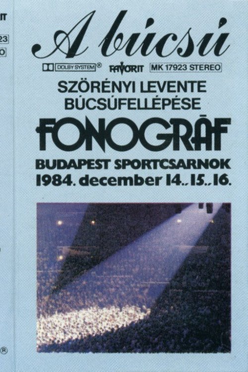 Fonográf koncert A búcsú 1984 movie poster player