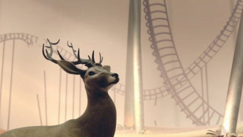 Le Cerf Et L'oiseau Backdrop Blur
