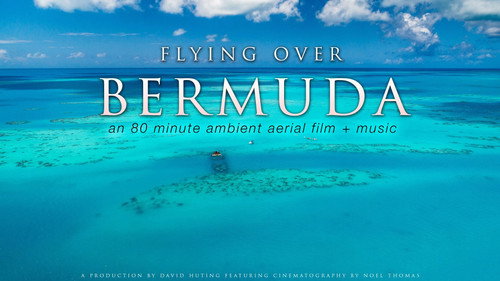 Flying over Bermuda Backdrop Blur