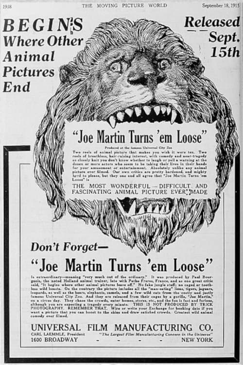 Poster Joe Martin Turns 'Em Loose 1915