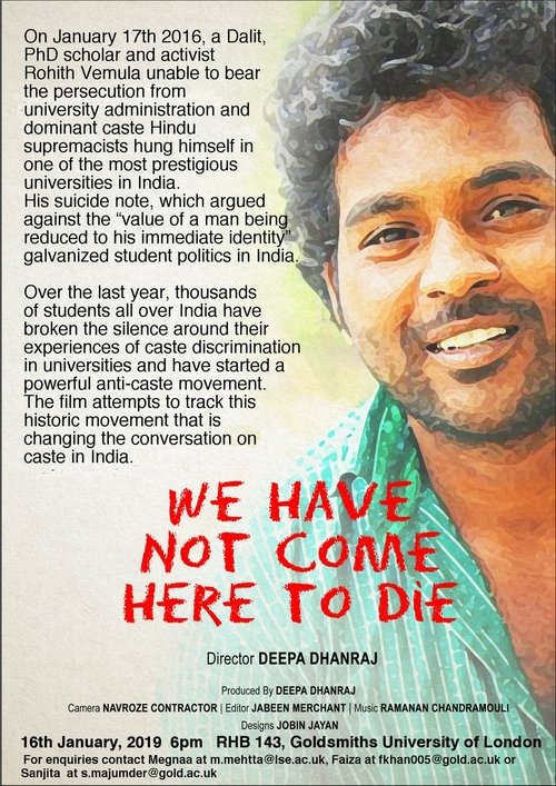 We Have Not Come Here To Die movie poster player
