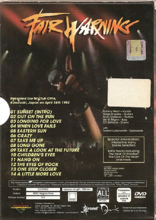 Affiche de Fair Warning: The Call of the East Live In Japan 1993