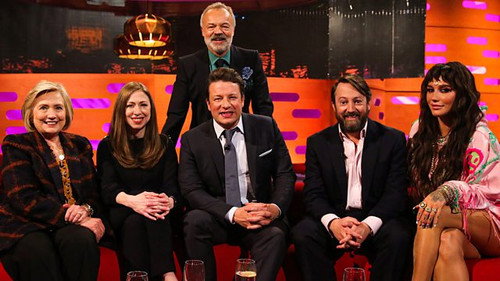 Hillary Clinton, Chelsea Clinton, Jamie Oliver, David Mitchell, Kesha