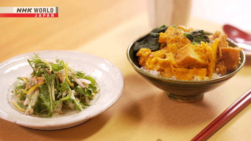 Authentic Japanese Cooking: Tuna and Atsuage on Rice/Tuna and Yuzu Salad