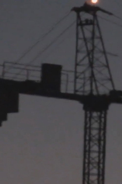 going up the street where all the buildings light up