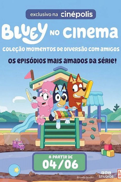 Poster de Bluey no Cinema: Coleção Momentos de Diversão com Amigos