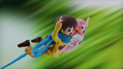BariKari knitted scarf in midsummer Backdrop Blur