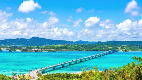 Virtual Trip Okinawa Islands From The Air Backdrop Blur