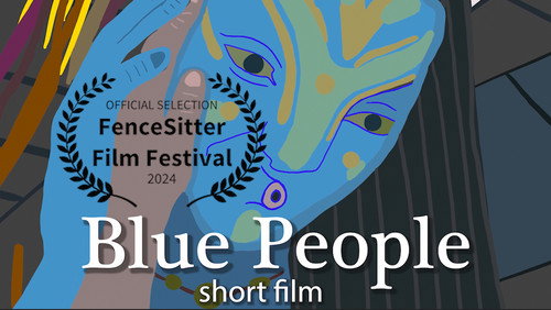 Blue People Backdrop Blur