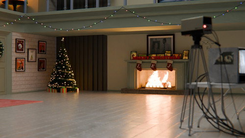 A Very Super Christmas Backdrop Blur