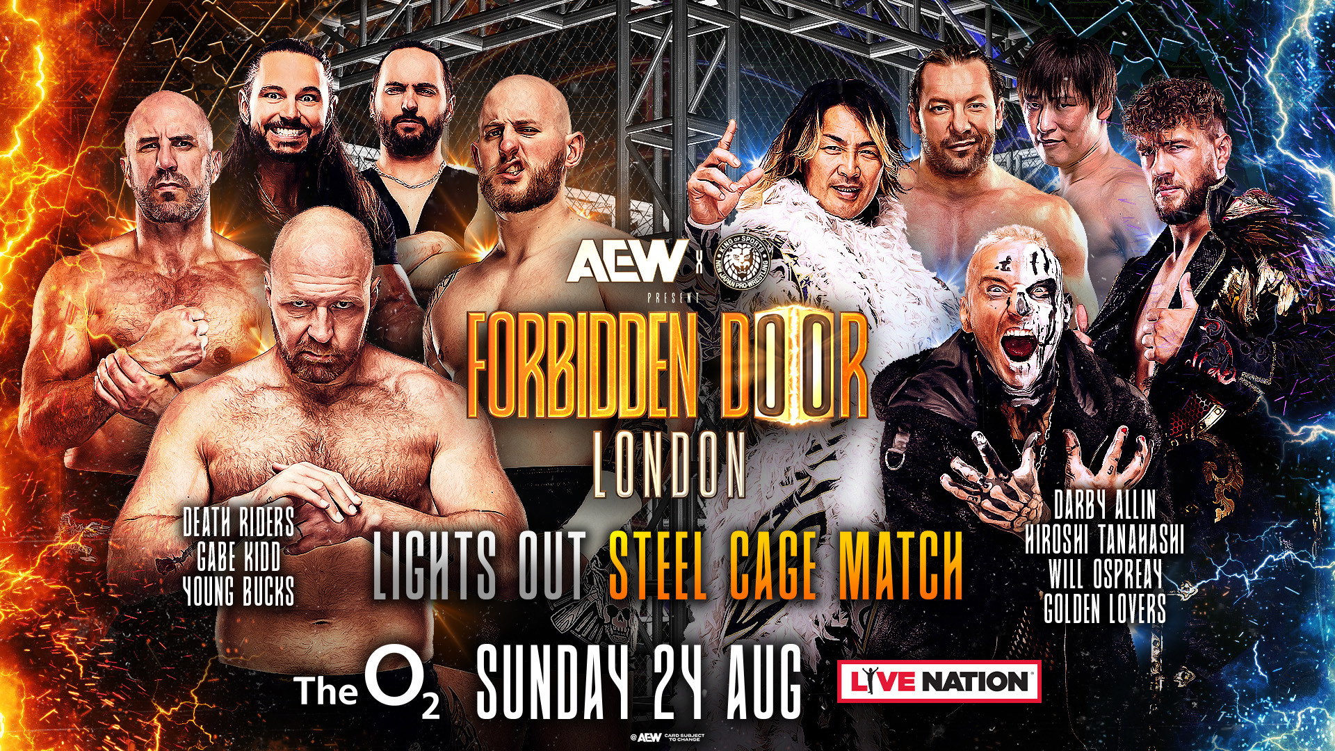 AEW x NJPW: Forbidden Door 2025's poster