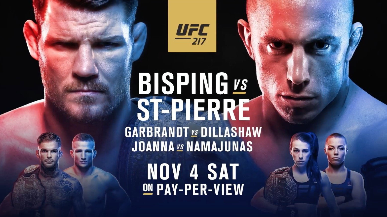 UFC 217: Bisping vs. St-Pierre's poster