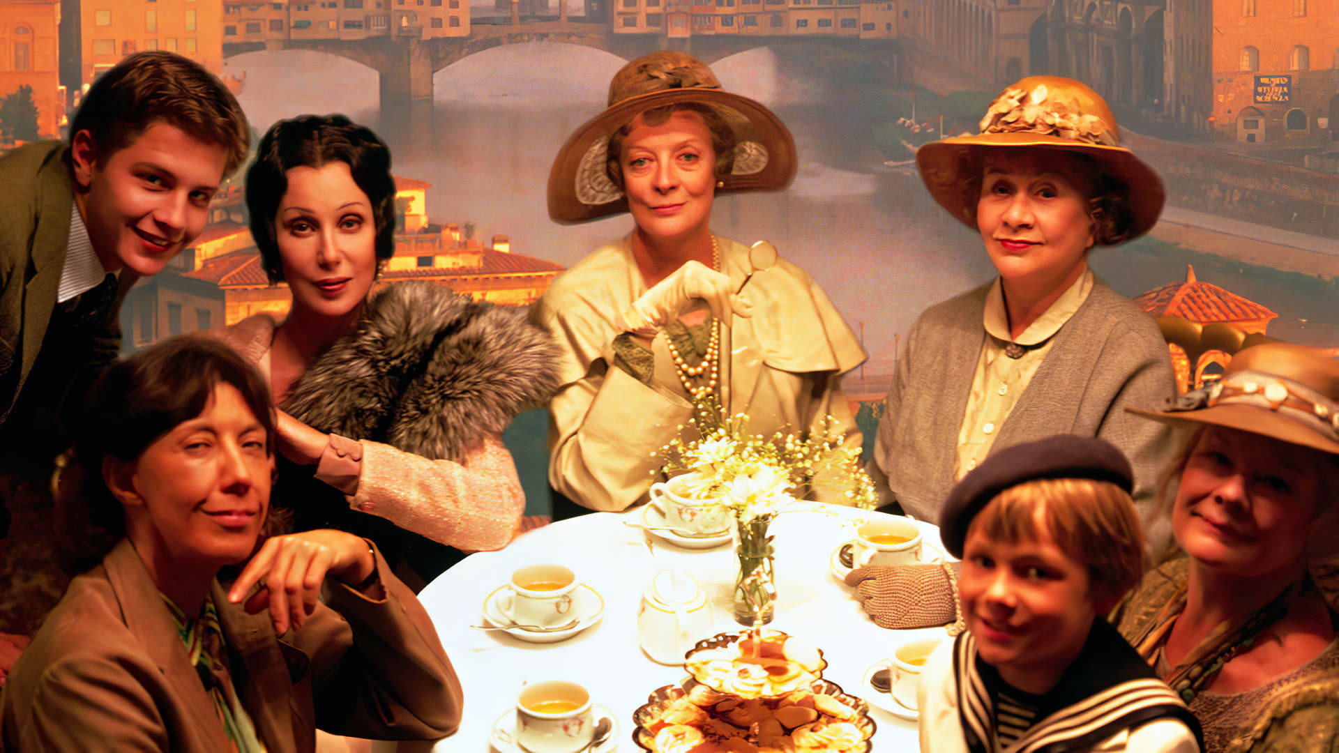 Tea with Mussolini's poster