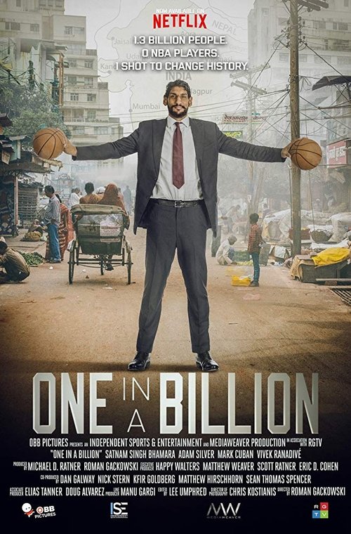 In a country of 1.2 billion people and in a sport with billions of fans worldwide, there has yet to be a single Indian-born player drafted in the NBA. One in a Billion follows the global journey of Satnam Singh Bhamara from his home of Ballo Ke, a farming village in rural India, to the bright lights of New York City as he attempts to change history. Building up to a climactic draft night after years of hard work, Satnam hopes to finally create the long-awaited connection between India and the NBA.