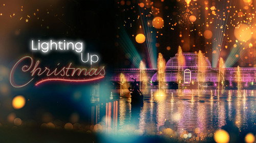 Lighting Up Christmas Backdrop Blur