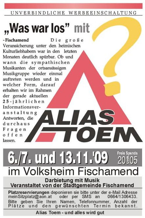 Alias Toem Was War Los 2009