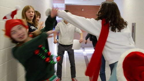 The Making of a Winter Assembly Film Backdrop Blur