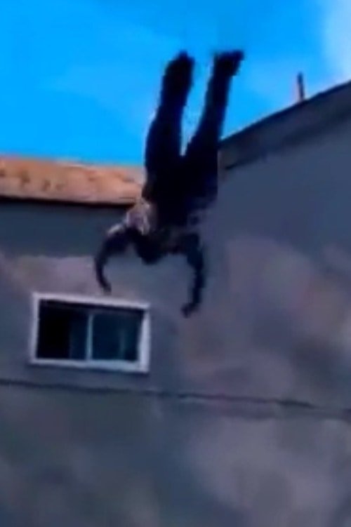 Crackhead Backflip Off 40-foot Roof 2013