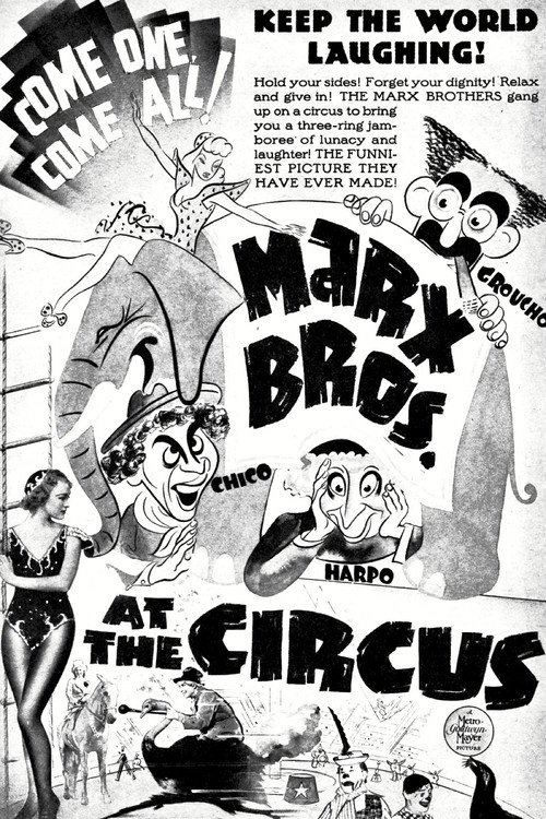Pôster oficial de Os Irmãos Marx no Circo (1939) - Comédia