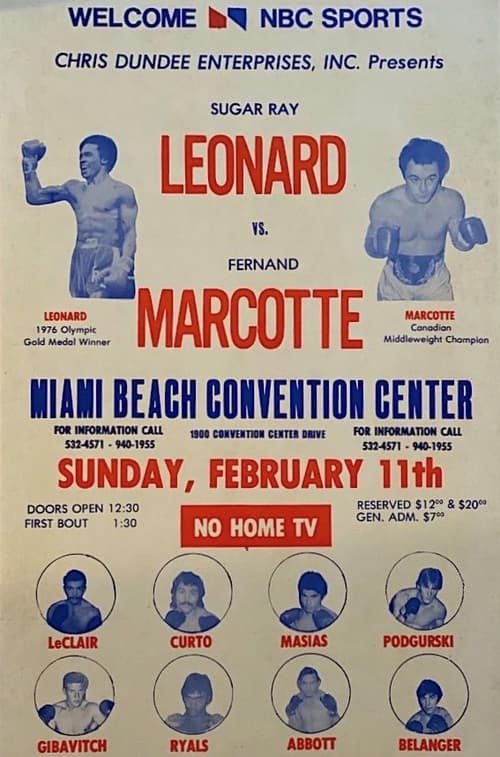Sugar Ray Leonard vs. Fernand Marcotte (1979) poster