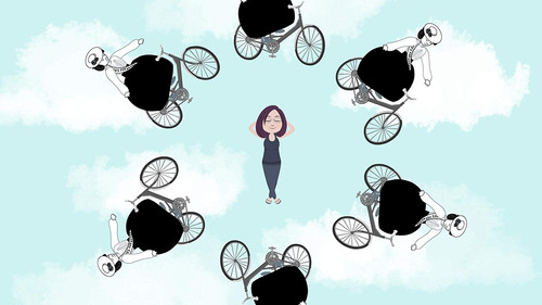 A Girl Needs a Bike Backdrop Blur