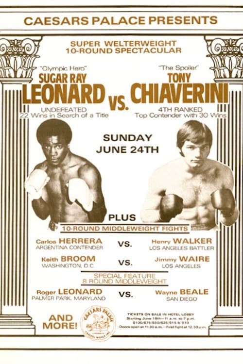 Sugar Ray Leonard vs. Tony Chiaverini (1979) poster
