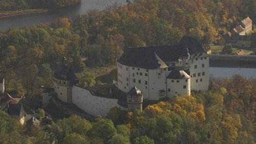 Die Saale von oben still