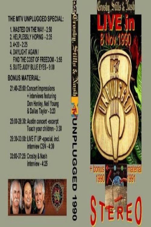 CROSBY, STILLS & NASH Live 1990: MTV Unplugged, Nov.8th (1990) poster