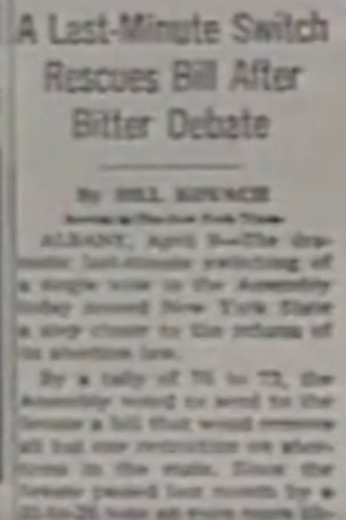 The legalisation of abortion in New York - FİLM Afişi