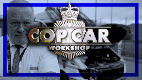 Cop Car Workshop Backdrop Blur