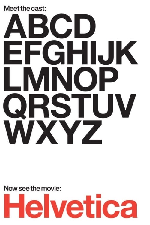 Helvetica is a feature-length independent film about typography, graphic design and global visual culture. It looks at the proliferation of one typeface (which will celebrate its 50th birthday in 2007) as part of a larger conversation about the way type affects our lives. The film is an exploration of urban spaces in major cities and the type that inhabits them, and a fluid discussion with renowned designers about their work, the creative process, and the choices and aesthetics behind their use of type.